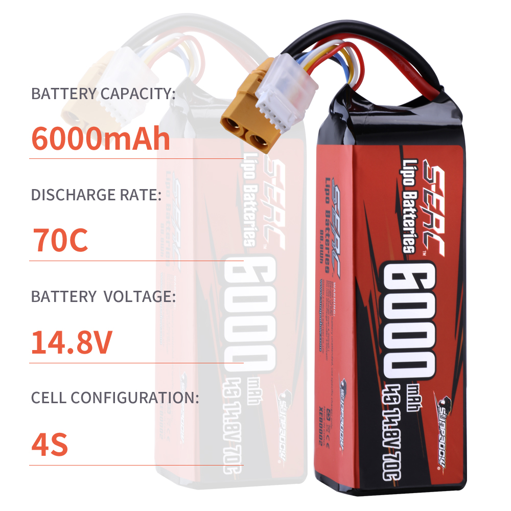 SUNPADOW 4S Lipo 배터리, 14.8V 60 - 4S Lipo Battery 14.8V 6000Mah 리뷰 및 가격