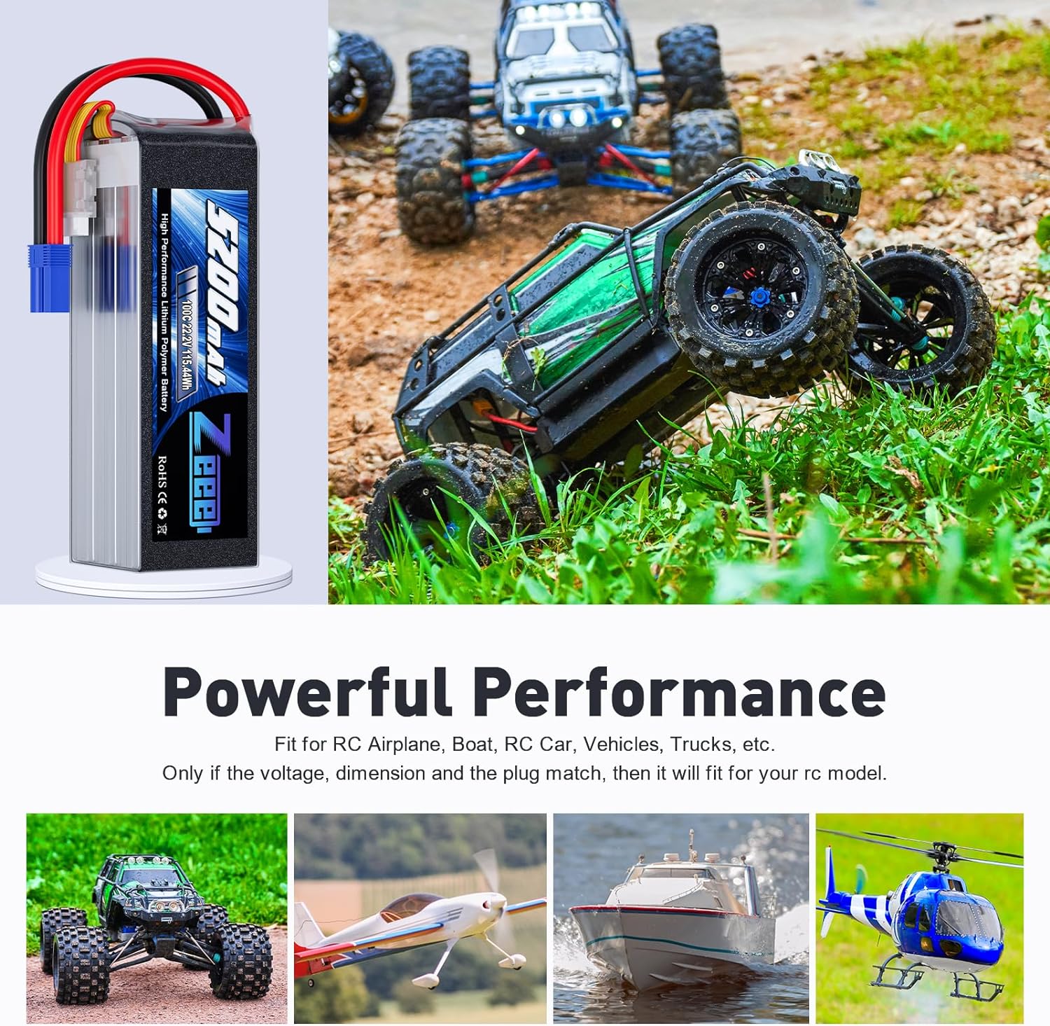 Zeee 6S 5200mAh 리포 배터리, 22.2V  - 6S Lipo Battery 22.2V 5000Mah 리뷰 및 가격